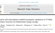 张良硕/李汗/张永兴团队在《Materials Today Chemistry》发表锂离子电池储能材料研究新进展