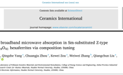 钱程/张敏团队在《Ceramics International》发表Z型六角铁氧体宽频微波吸收性能研究新进展