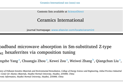 钱程/张敏团队在《Ceramics International》发表Z型六角铁氧体宽频微波吸收性能研究新进展